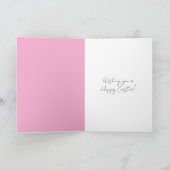 Paashaas Roze Strik Kaart (Binnen)