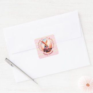 Paashaas Schattig Vierkante Sticker