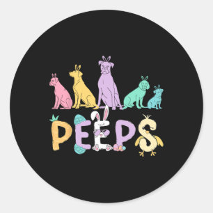 Paashaas Schattige Paashaas Hondenliefhebber Chick Ronde Sticker