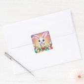Paashaas Schattigee Bloemen Sticker in Lente Kleur (Envelop)