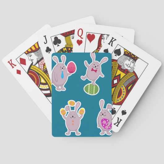 Paashaas Set met Kleurrijke Eieren Pokerkaarten (Achterkant)