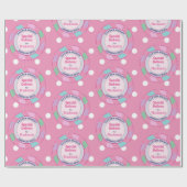 Paashaas speciale levering roze glitter cadeaupapier (Vlak)