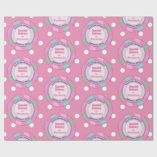 Paashaas speciale levering roze glitter cadeaupapier (Vlak)