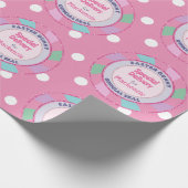 Paashaas speciale levering roze glitter cadeaupapier (Hoek)