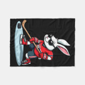 Paashaas speelt ijshockey fleece deken (Voorkant (Horizontaal))