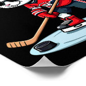 Paashaas speelt ijshockey  poster (Hoek)