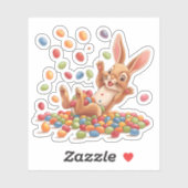 Paashaas Spelen in Jelly Beans Sticker (Vel)