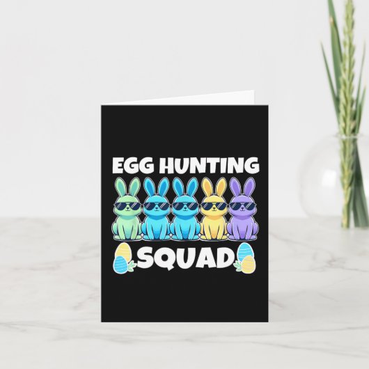 Paashaas Squad Humor Egg Hunting Day Kaart (Voorkant)
