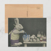 Paashaas stervende eieren feestdagenkaart (Voorkant / Achterkant)