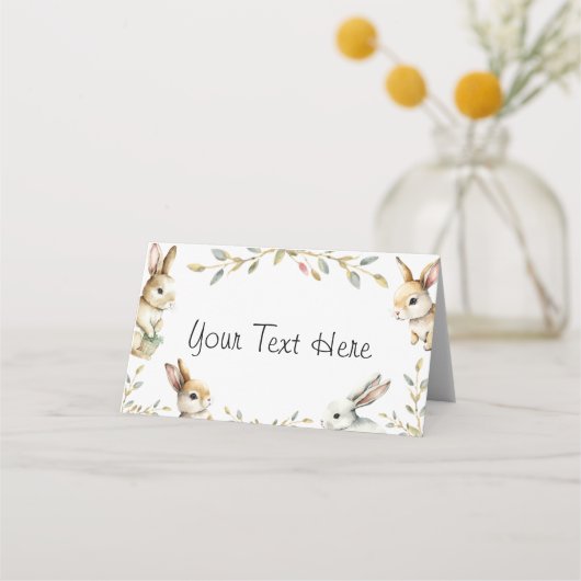 Paashaas thema gevouwen plaats kaart plaatskaartje (Voorkant)