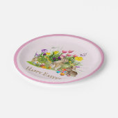 Paashaas Tuin Bloemen Roze Papier Bord (Gekanteld)