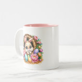 Paashaas tweekleurige koffiemok (Voorkant links)