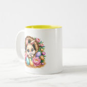 Paashaas tweekleurige koffiemok (Voorkant links)