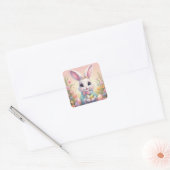 Paashaas vel van vierkante sticker (Envelop)