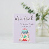 Paashaas verhuizen aankondiging nieuw adres (Staand voorkant)