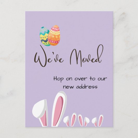 Paashaas verhuizen aankondiging nieuw adres (Voorkant)