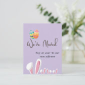 Paashaas verhuizen aankondiging nieuw adres (Staand voorkant)