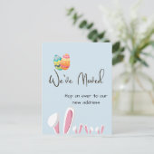 Paashaas verhuizen aankondiging nieuw adres (Staand voorkant)