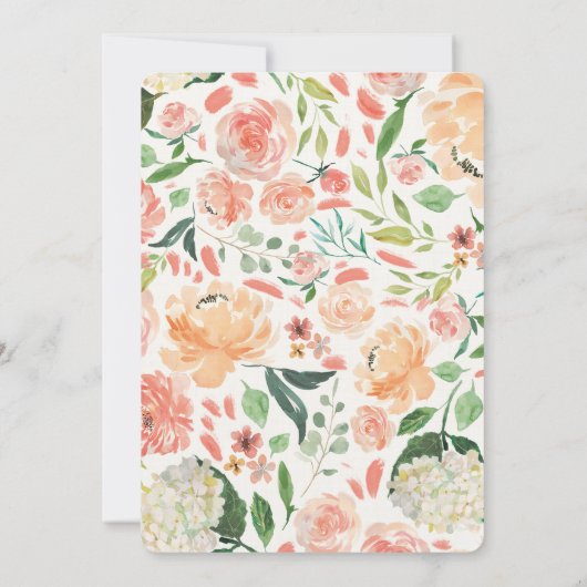 Paashaas verjaardagsuitnodiging perziken en room kaart (Achterkant)