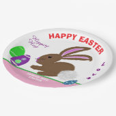 Paashaas versierde eieren naam papieren bordje (Gekanteld)