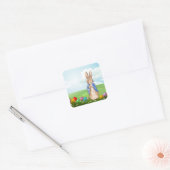 Paashaas Vierkante Sticker (Envelop)