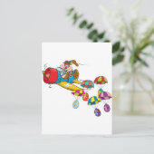 Paashaas Vliegtuig Feestdagenkaart (Staand voorkant)