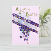 paashaas vliegtuig gekleurd ei kaart (Staand voorkant)