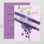 paashaas vliegtuig gekleurd ei kaart (Voorkant / Achterkant)