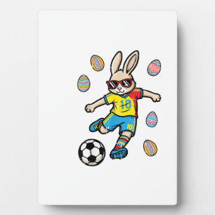 Paashaas Voetbal Schop Konijn Voetbal Jongens Kind Fotoplaat