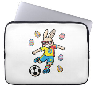 Paashaas Voetbal Schop Konijn Voetbal Jongens Kind Laptop Sleeve
