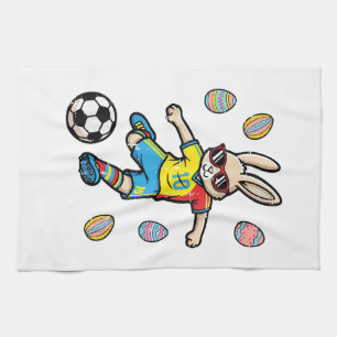 Paashaas Voetbal Trap Konijn Voetbal Jongens Kinde Theedoek