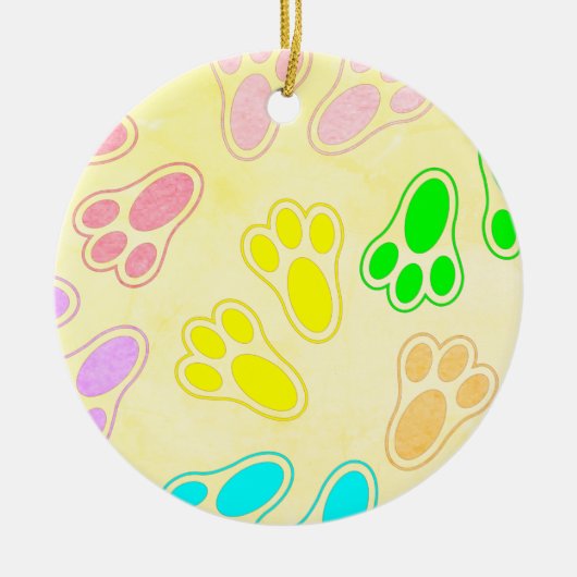 Paashaas Voeten Patroon  Stijl Keramisch Ornament (Voorkant)