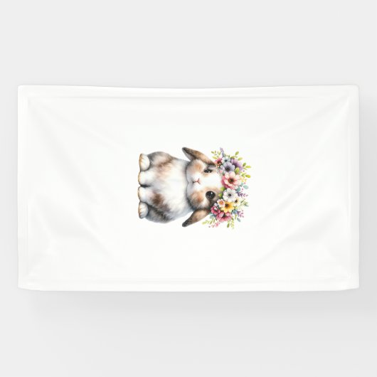 Paashaas voor Vrouwen Meisjes - Paashaas Bloem Spandoek (Horizontaal)