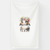 Paashaas voor Vrouwen Meisjes - Paashaas Bloem Spandoek (Verticaal)