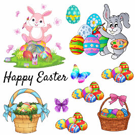 Paashaas Voorjaarsvakantie Kleurrijk & Leuk Venste Sticker