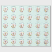 Paashaas Waterverf Licht Groen Aangepaste Naam Cadeaupapier (Vlak)