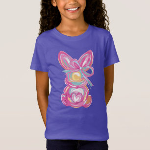 Paashaas Waterverf Pastelkleurige Penseelstreek T-shirt