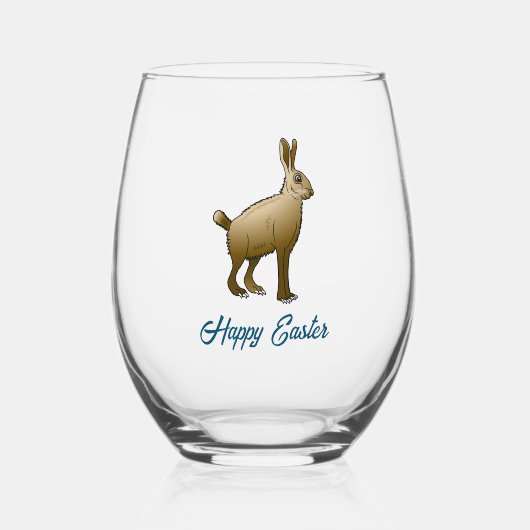 Paashaas Wijnglas Zonder Voet (Voorkant)