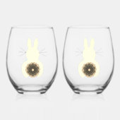 Paashaas wijnglazen set wijnglas zonder voet (Voorkant)