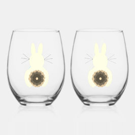 Paashaas wijnglazen set wijnglas zonder voet