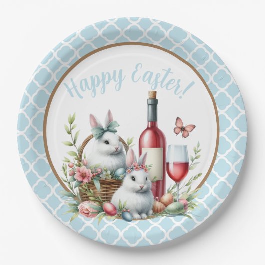 Paashaas & Wijnkrans Papier bord (Voorkant)