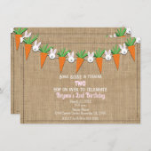 Paashaas & Wortelen Garland Verjaardagsfeest Kaart (Voorkant / Achterkant)