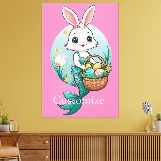 Paashaas Zeemeermin Thunder_Cove Canvas Afdruk (Insitu (Woonkamer))