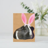 paashaas zwart-wit cavia briefkaart (Staand voorkant)