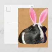 paashaas zwart-wit cavia briefkaart (Voorkant / Achterkant)