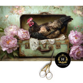 Paashaas Zwarte Hen  Koffer Decoupage Tissuepapier