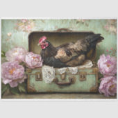 Paashaas Zwarte Hen  Koffer Decoupage Tissuepapier (Voorkant)