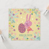 Paashaasje met chocolade ei kaart (Voorkant / Achterkant in situ)