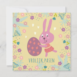 Paashaasje met chocolade ei kaart