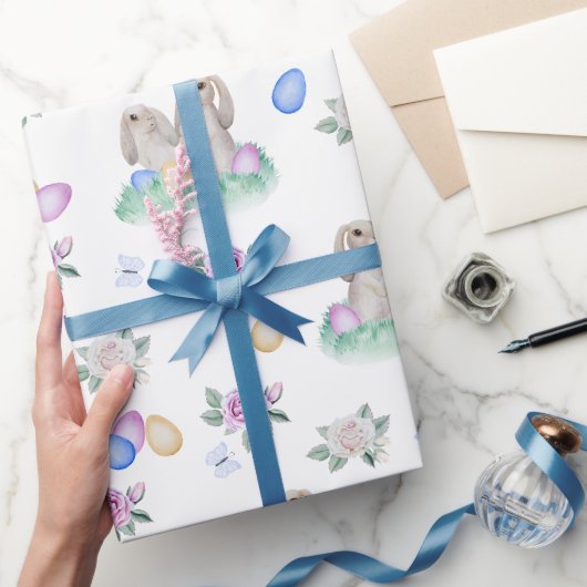 Paashaasjes en eieren cadeaupapier (Geschenken)